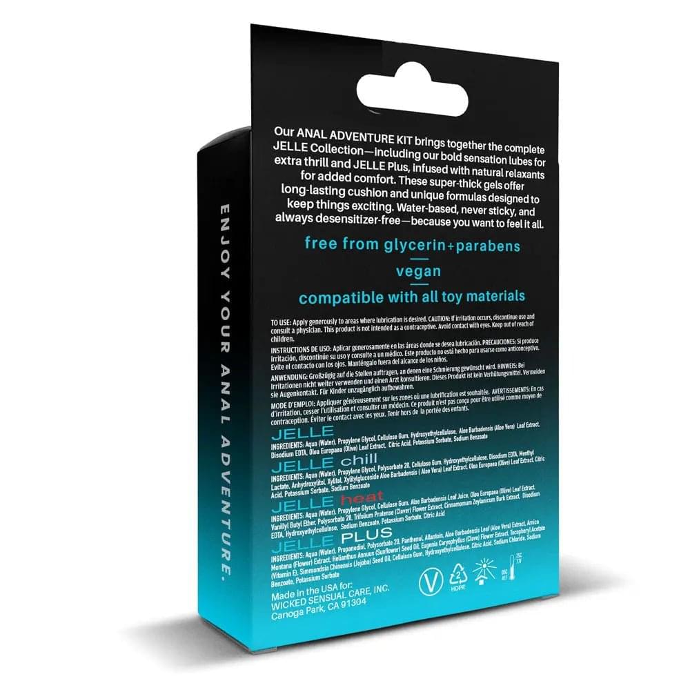 Wicked ANAL ADVENTURE KIT - Mixed Jelle Anal Lubricants 30 ml Bottles - 4 Pack Wicked Discreet Intimate Essentials.