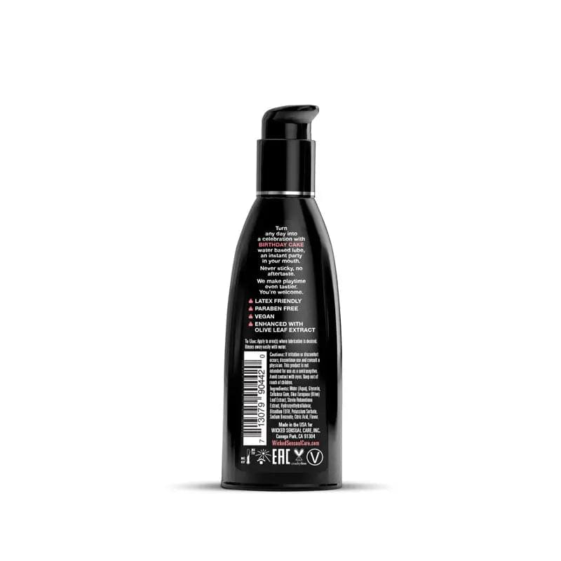 Wicked Aqua Birthday Cake - Cake Flavoured Water Based Lubricant - 60 ml (2 oz) Bottle Wicked Discreet Intimate Essentials.