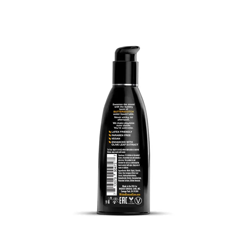 Shop affordable quality Wicked Aqua Butterscotch - Butterscotch Flavoured Water Based Lubricant - 60 ml (2 oz) Bottle - Discreet Intimate Essentials - LOTIONS & LUBES - Wicked