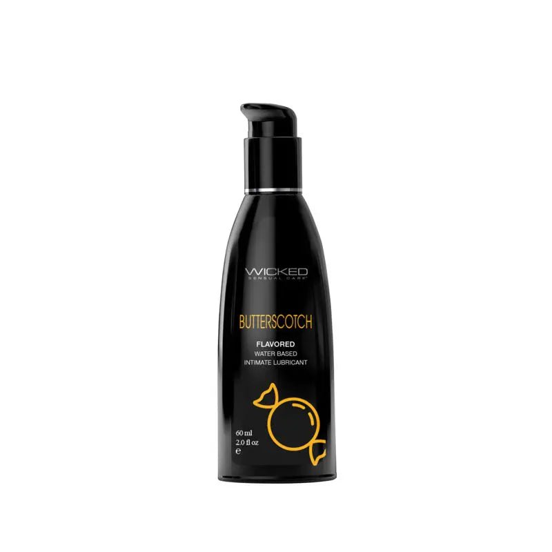 Shop affordable quality Wicked Aqua Butterscotch - Butterscotch Flavoured Water Based Lubricant - 60 ml (2 oz) Bottle - Discreet Intimate Essentials - LOTIONS & LUBES - Wicked
