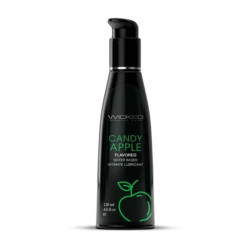 Wicked Aqua Candy Apple - Candy Apple Flavoured Water Based Lubricant - 120 ml (4 oz) Bottle Wicked Discreet Intimate Essentials.