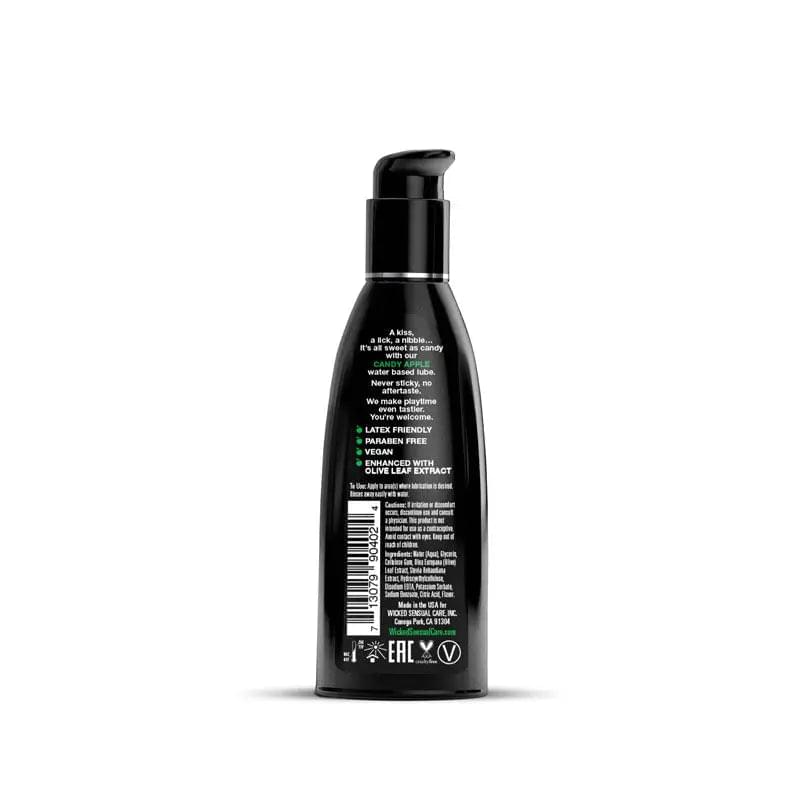 Wicked Aqua Candy Apple - Candy Apple Flavoured Water Based Lubricant - 60 ml (2 oz) Bottle Wicked Discreet Intimate Essentials.