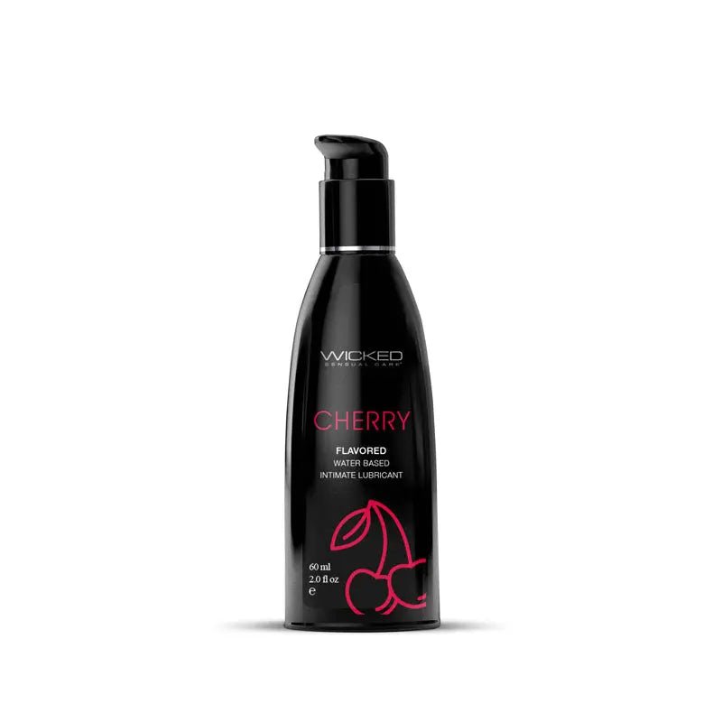 Shop affordable quality Wicked Aqua Cherry - Cherry Flavoured Water Based Lubricant - 60 ml (2 oz) Bottle - Discreet Intimate Essentials - LOTIONS & LUBES - Wicked