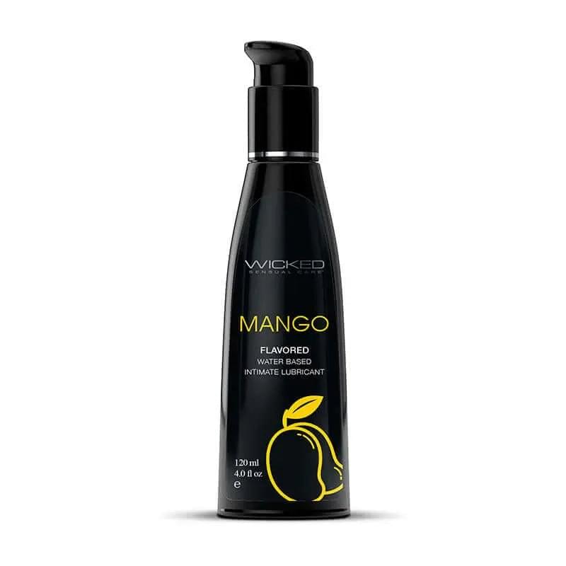 Wicked Aqua Mango - Mango Flavoured Water Based Lubricant - 120 ml (4 oz) Bottle Wicked Discreet Intimate Essentials.