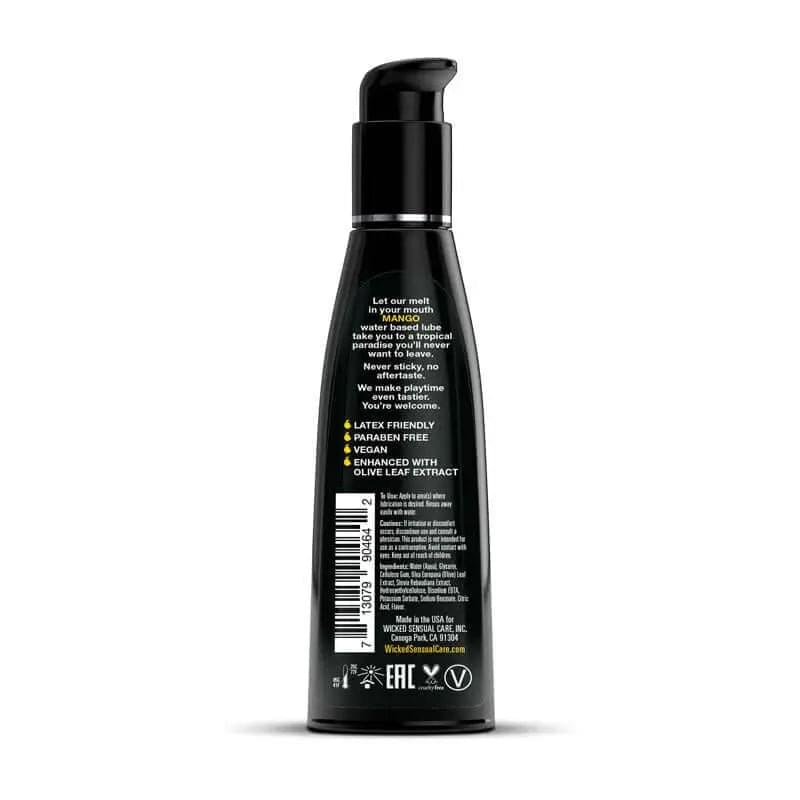 Wicked Aqua Mango - Mango Flavoured Water Based Lubricant - 120 ml (4 oz) Bottle Wicked Discreet Intimate Essentials.