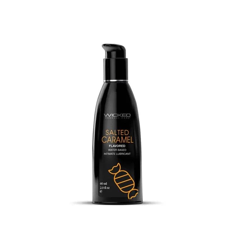 Wicked Aqua Salted Caramel - Salted Caramel Flavoured Water Based Lubricant - 60 ml (2 oz) Bottle Wicked Discreet Intimate Essentials.