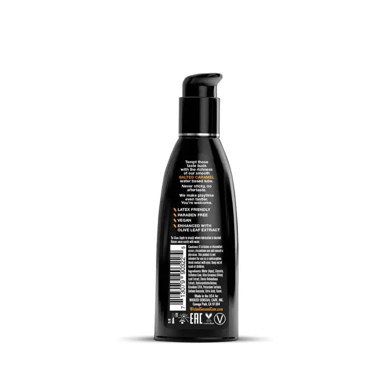 Wicked Aqua Salted Caramel - Salted Caramel Flavoured Water Based Lubricant - 60 ml (2 oz) Bottle Wicked Discreet Intimate Essentials.
