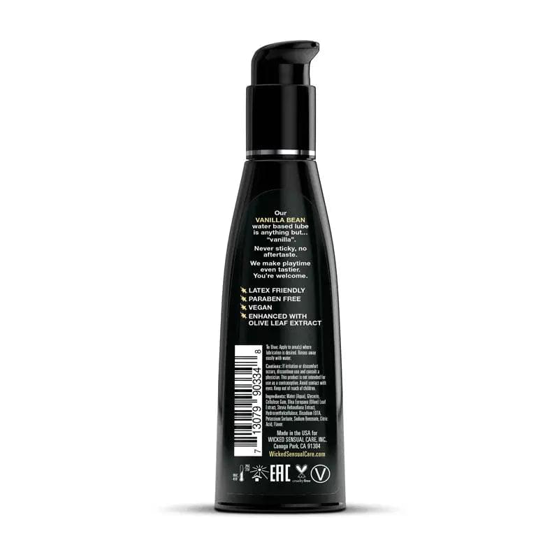 Wicked Aqua Vanilla Bean - Vanilla Bean Flavoured Water Based Lubricant - 120 ml (4 oz) Bottle Wicked Discreet Intimate Essentials.