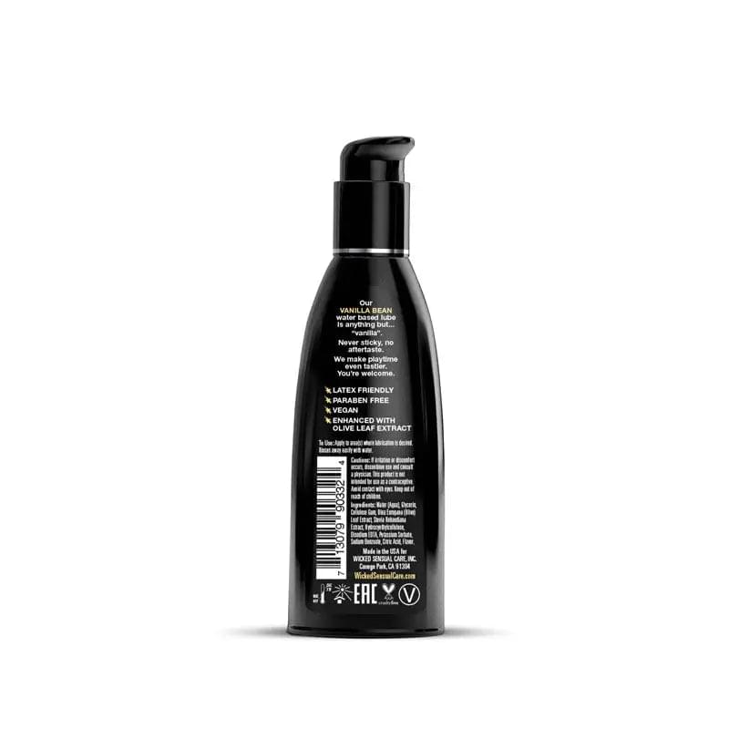 Wicked Aqua Vanilla Bean - Vanilla Bean Flavoured Water Based Lubricant - 60 ml (2 oz) Bottle Wicked Discreet Intimate Essentials.