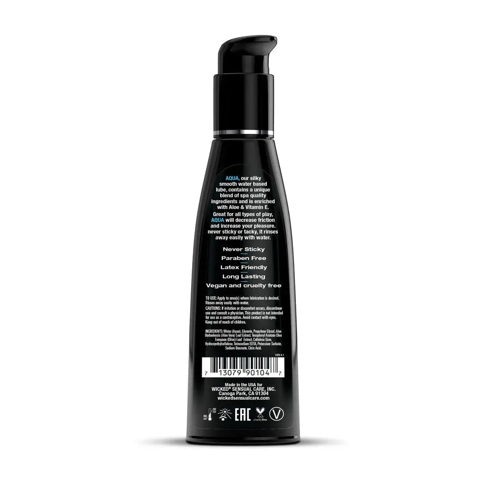 Shop affordable quality Wicked Aqua - Water Based Lubricant - 120 ml (4 oz) Bottle - Discreet Intimate Essentials - LOTIONS & LUBES - Wicked