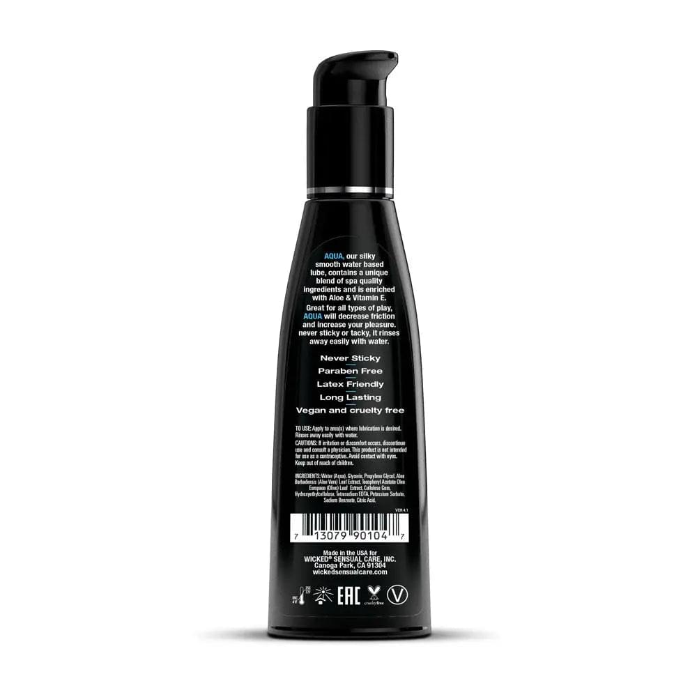 Wicked Aqua - Water Based Lubricant - 120 ml (4 oz) Bottle Wicked Discreet Intimate Essentials.