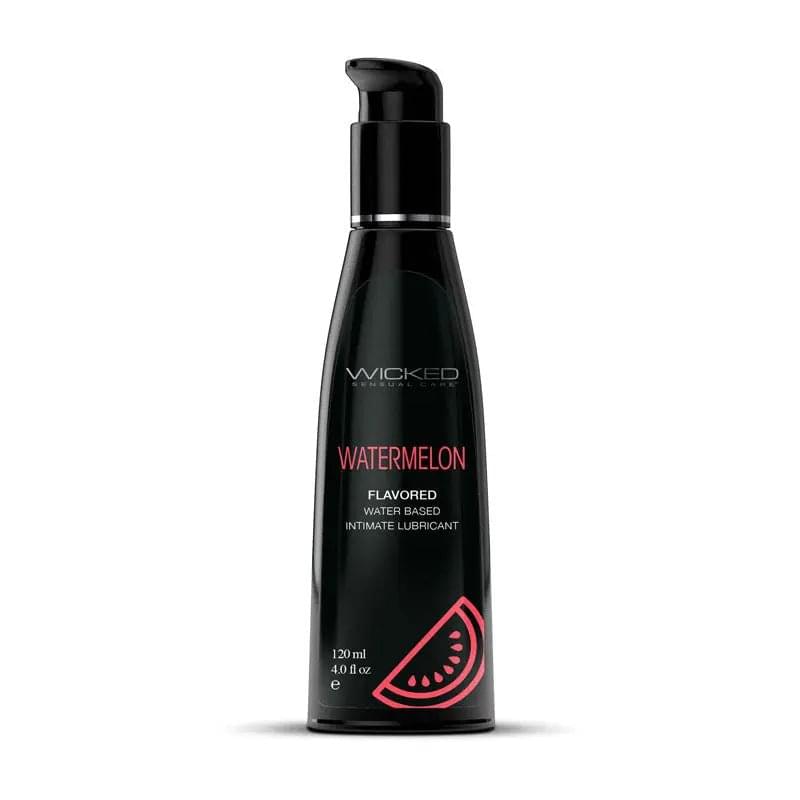 Wicked Aqua Watermelon - Watermelon Flavoured Water Based Lubricant - 120 ml (4 oz) Bottle Wicked Discreet Intimate Essentials.
