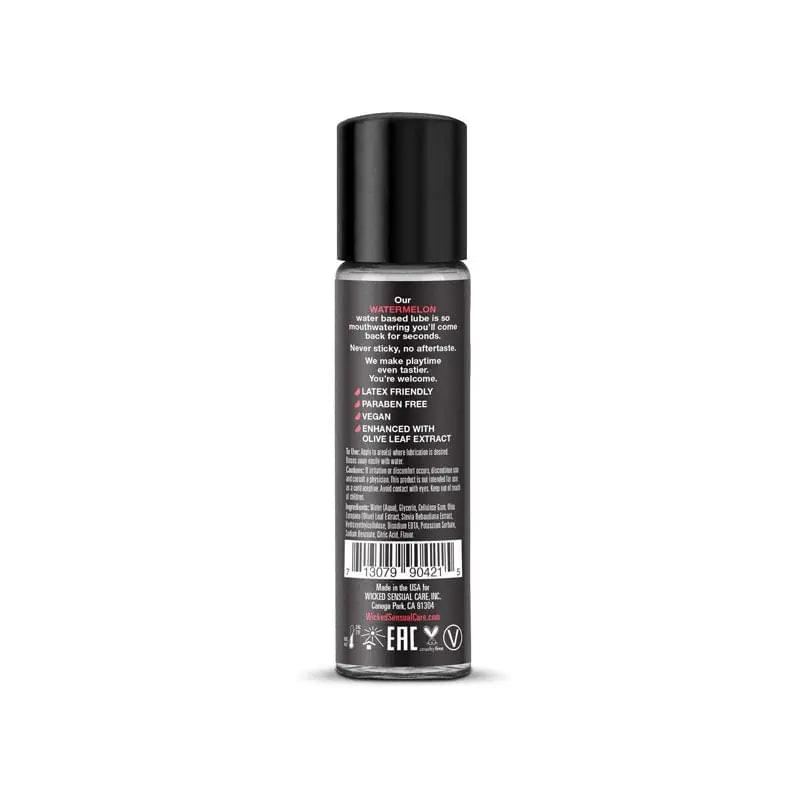 Wicked Aqua Watermelon - Watermelon Flavoured Water Based Lubricant - 30 ml (1 oz) Bottle Wicked Discreet Intimate Essentials.