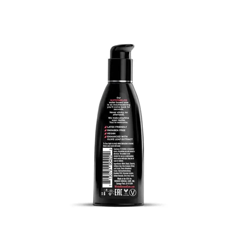 Wicked Aqua Watermelon - Watermelon Flavoured Water Based Lubricant - 60 ml (2 oz) Bottle Wicked Discreet Intimate Essentials.