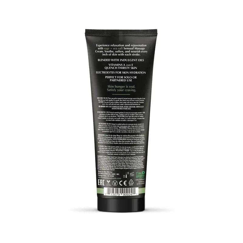 Wicked SAGE + SEA SALT Sensual Massage Cream - Scented Massage Cream - 120 ml Tube Wicked Discreet Intimate Essentials.