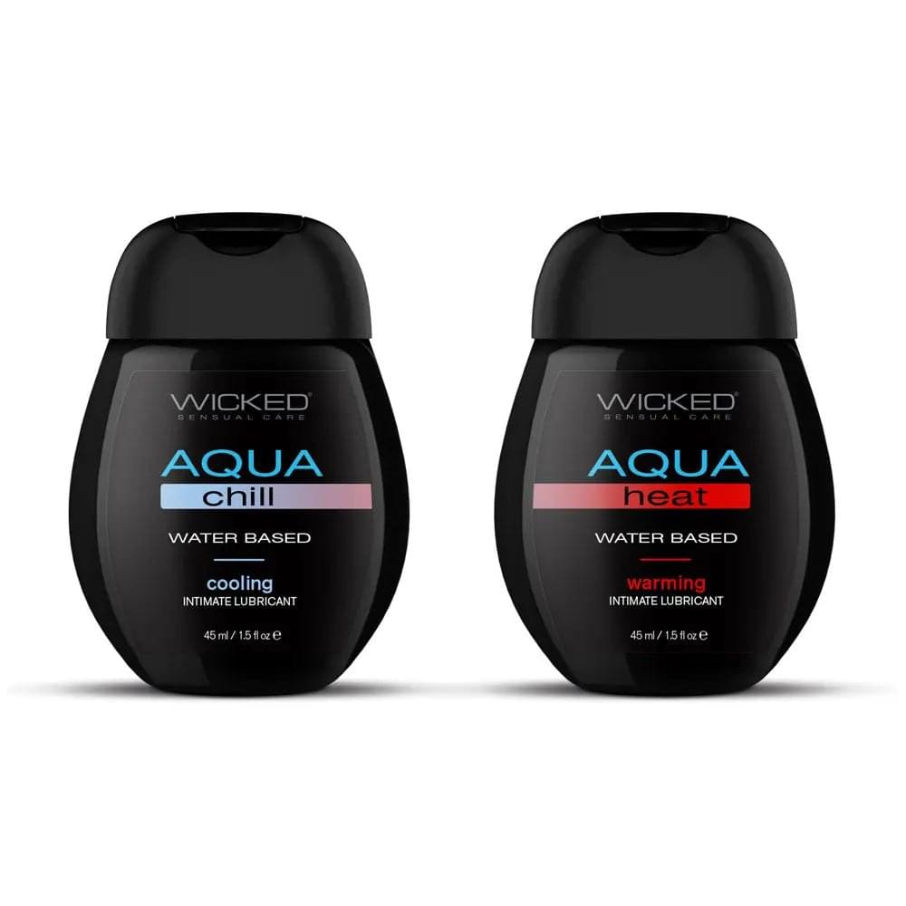 Wicked Sensation Kit - Warming & Cooling Water Based Lubricants - 2 Pack of 45 ml Bottles Wicked Discreet Intimate Essentials.