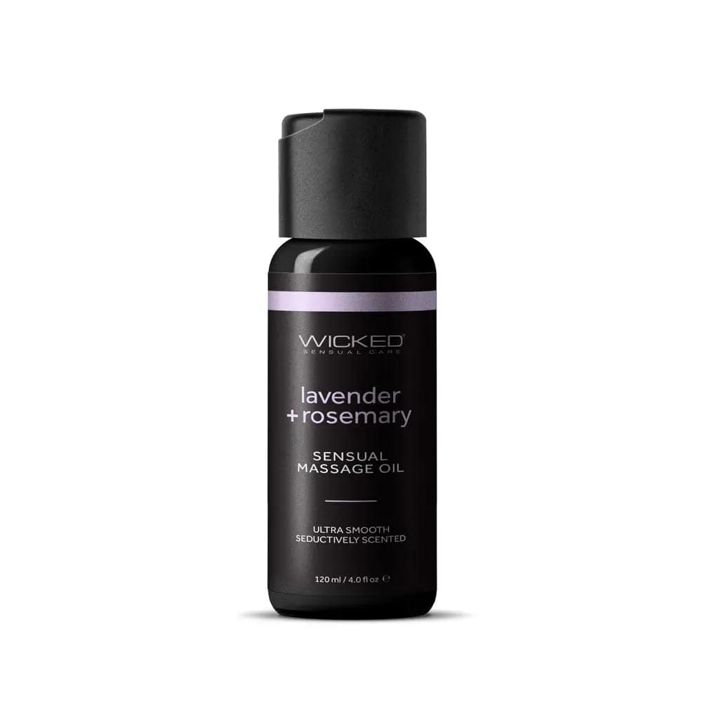 Wicked Sensual Massage Oil - Lavender + Rosemary - Lavender and Rosemary Scented Massage Oil - 120 ml Tube Wicked Discreet Intimate Essentials.