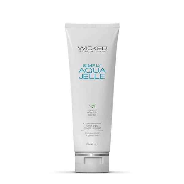 Wicked Simply Aqua Jelle - Water Based Anal Lubricant - 120 ml (4 oz) Bottle Wicked Discreet Intimate Essentials.
