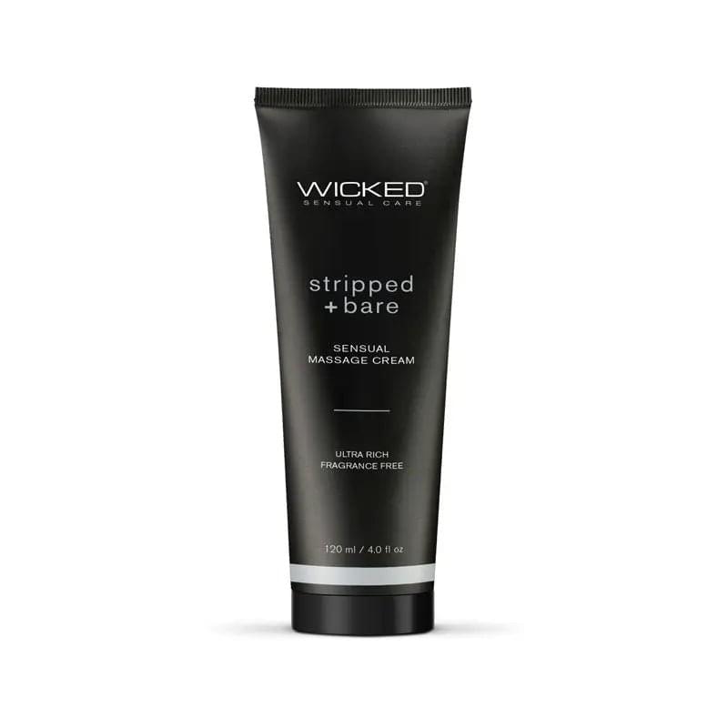 Wicked STRIPPED + BARE Sensual Massage Cream - Unscented Massage Cream - 120 ml Tube Wicked Discreet Intimate Essentials.