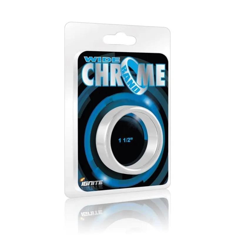 Wide Band Chrome Cock Ring 38mm Si Novelties Discreet Intimate Essentials.
