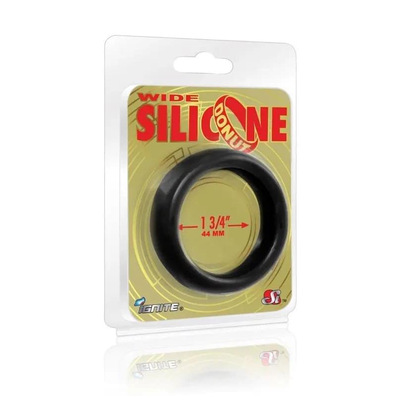 Wide Donut Black Cock Ring 44mm Si Novelties Discreet Intimate Essentials.