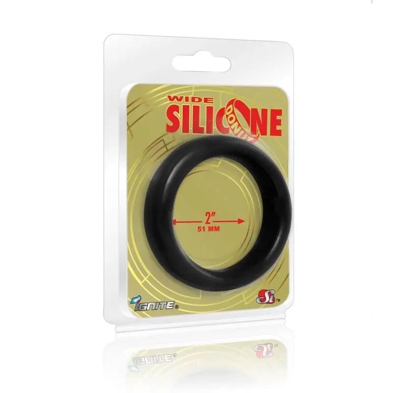 Wide Donut Black Cock Ring 51mm Si Novelties Discreet Intimate Essentials.