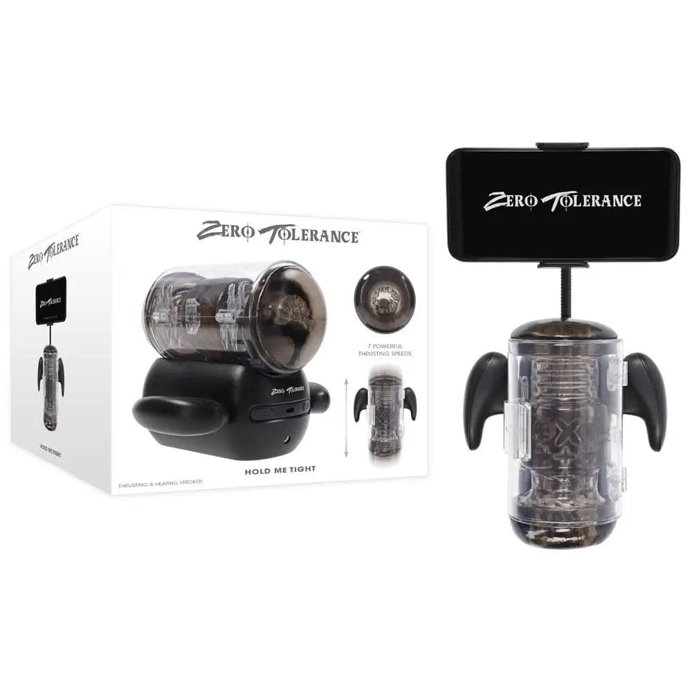 Zero Tolerance HOLD ME TIGHT -  USB Rechargeable Vibrating Auto Stroker with Phone Holder Zero Tolerance Discreet Intimate Essentials.
