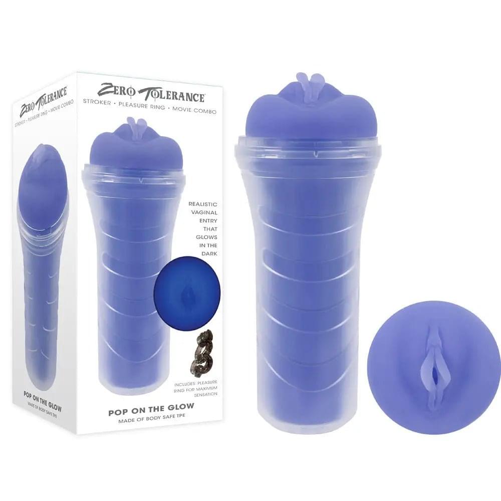 Zero Tolerance POP ON THE GLOW - Glow in Dark  Vagina Stroker Zero Tolerance Discreet Intimate Essentials.