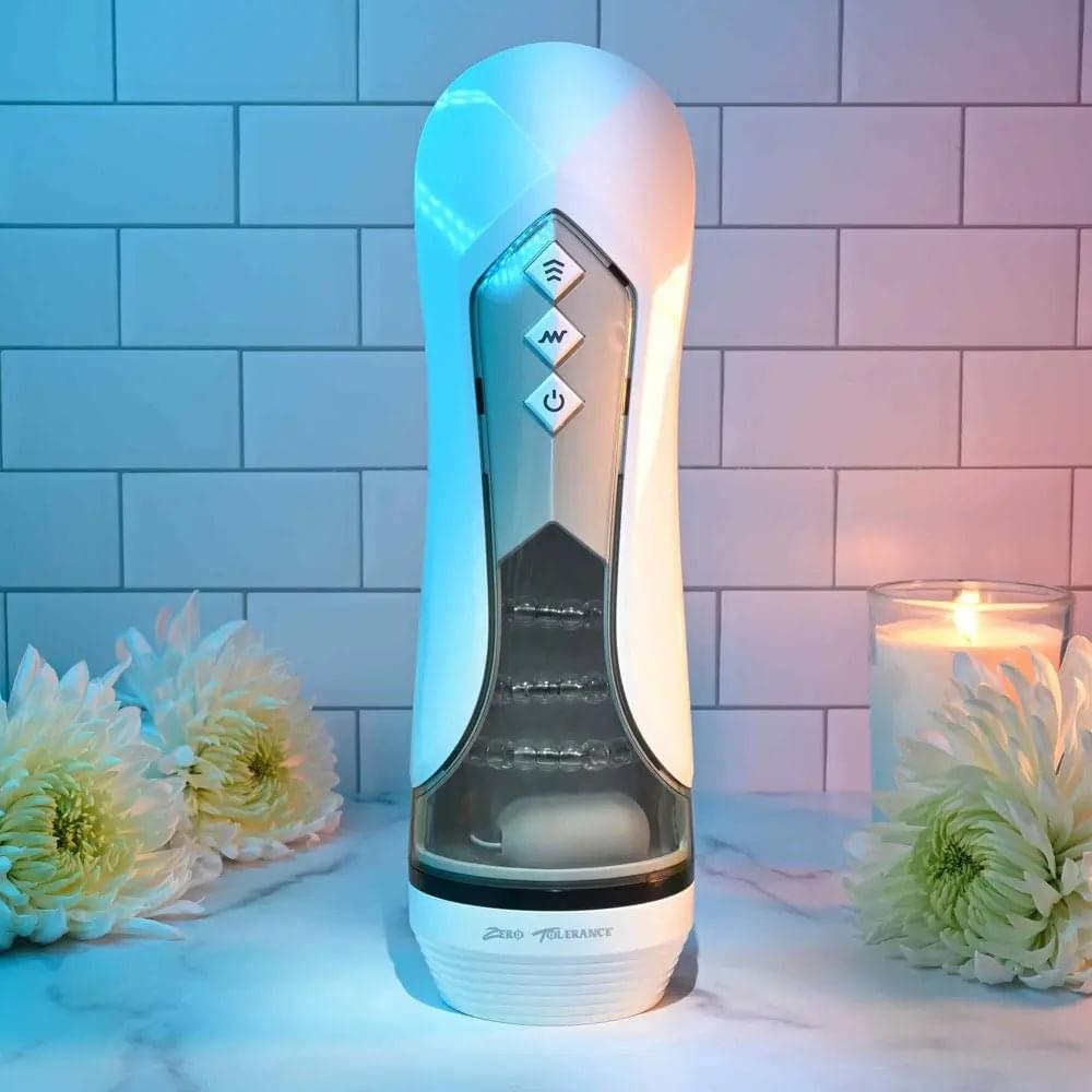 Zero Tolerance STROKING BUDDY -  USB Rechargeable Vibrating & Thrusting Stroker Zero Tolerance Discreet Intimate Essentials.