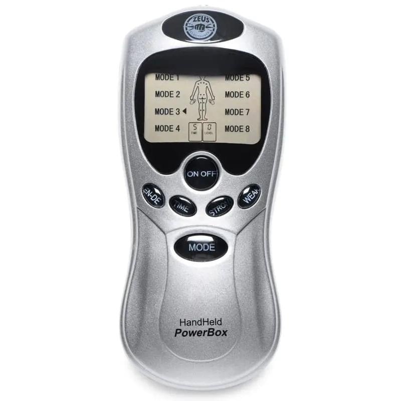 Zeus Handheld 8 Mode Power Box with Black Pads Zeus Discreet Intimate Essentials.