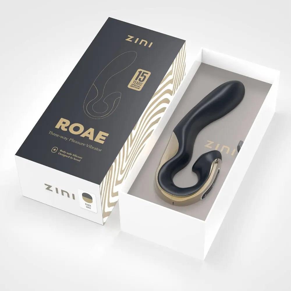 Zini Roae Special Edition - /Gold - /Gold 19.5 cm USB Rechargeable Vibrator Zini Discreet Intimate Essentials.
