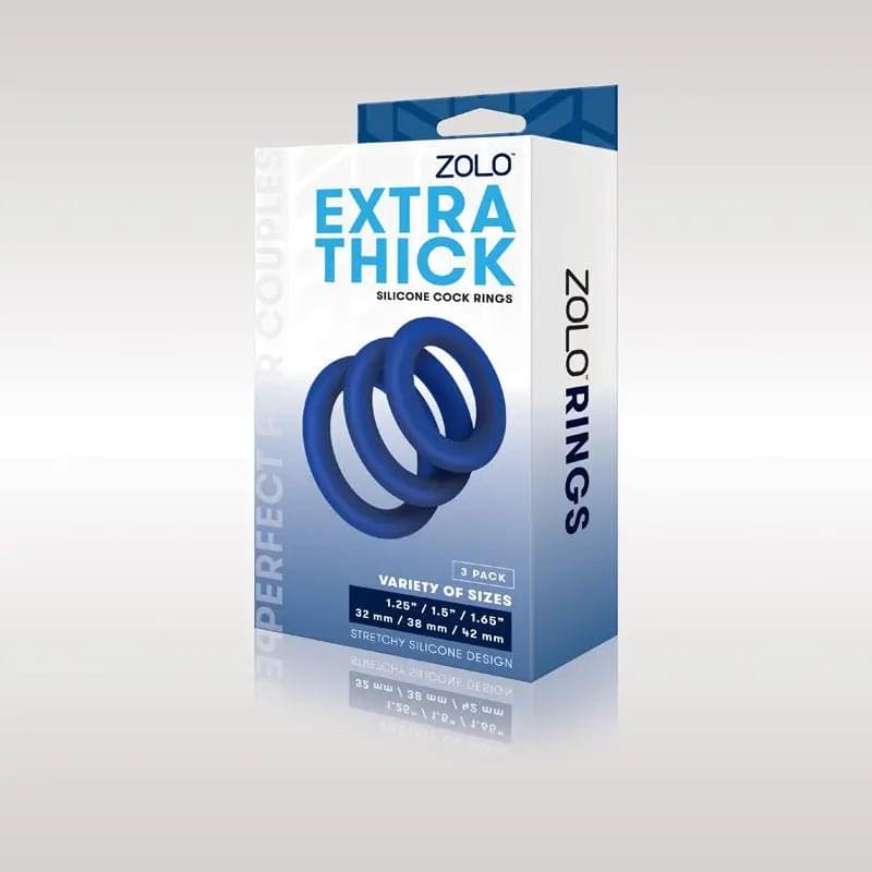 Zolo Extra Thick Silicone Cock Rings 3-Pack -  Thick Cock Rings - Set of 3 Sizes Zolo Discreet Intimate Essentials.