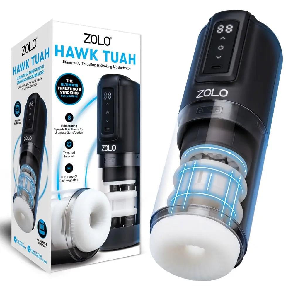 Zolo HAWK TUAH Ultimate BJ Stroker - USB Rechargeable Thrusting & Rotating Auto Stroker Zolo Discreet Intimate Essentials.