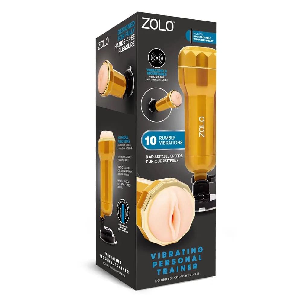 Zolo Vibrating Personal Trainer - USB Rechargeable Vibrating Vagina Stroker with Suction Mount Zolo Discreet Intimate Essentials.