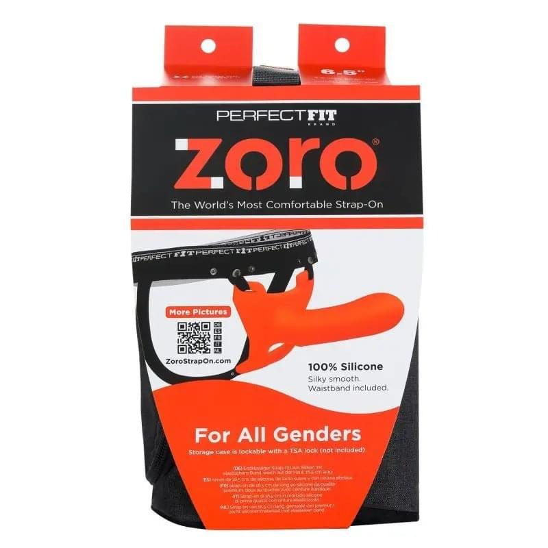 Zoro Strap-On 6.5in Orange PerfectFit Discreet Intimate Essentials.